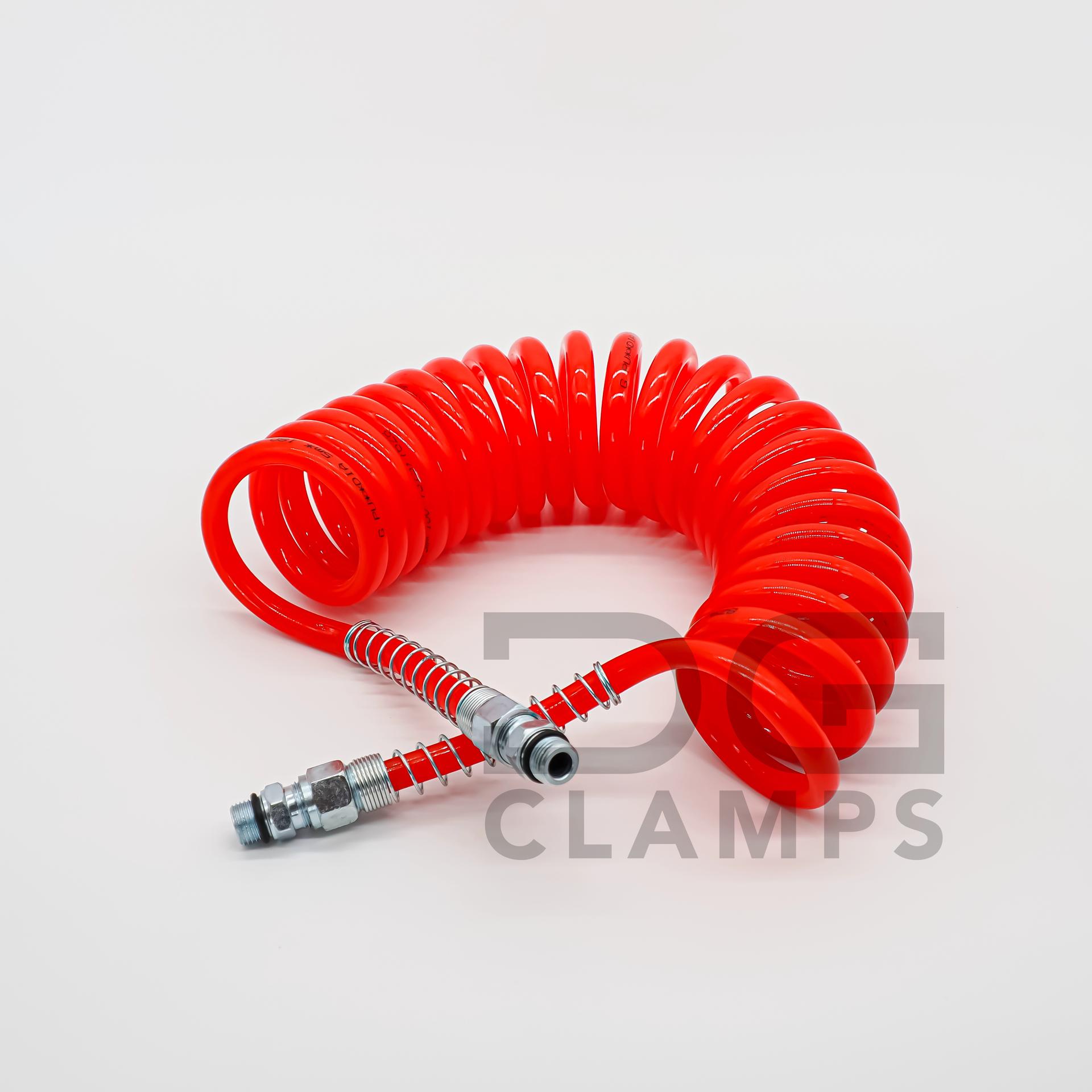 Przewód pneumatyczny okuty - czerwony - M16 5.5m