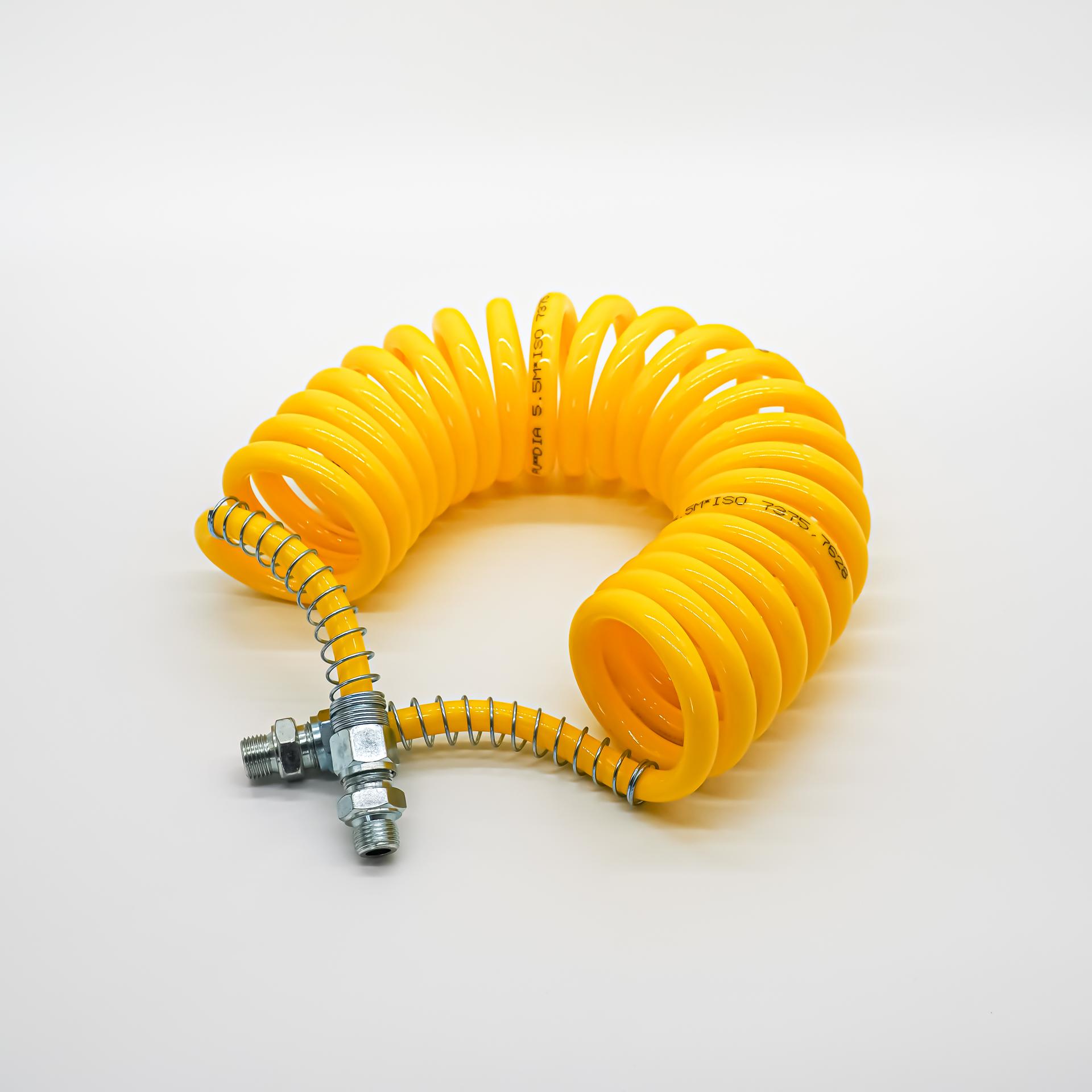 Przewód pneumatyczny okuty - zółty - M16 5.5m
